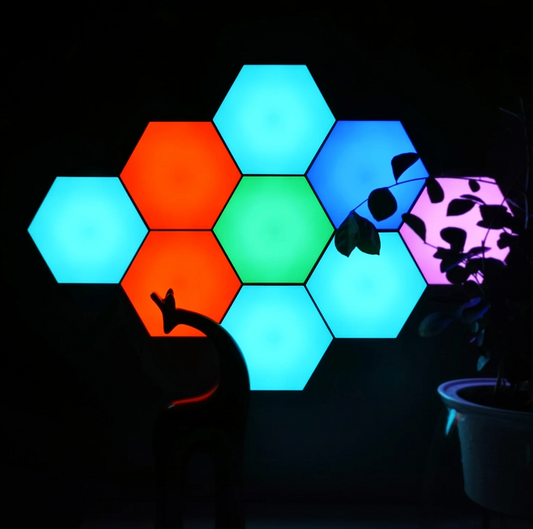 10 Modular Geometry Night Light Hexagonal Led Lamps Wall Panels for Autism, Calming and Sensory Aid