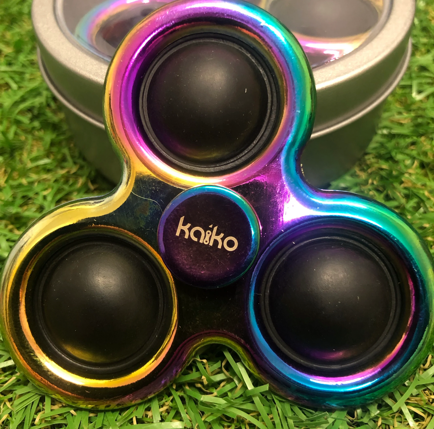 Oil Slick Pop It Metal Spinner