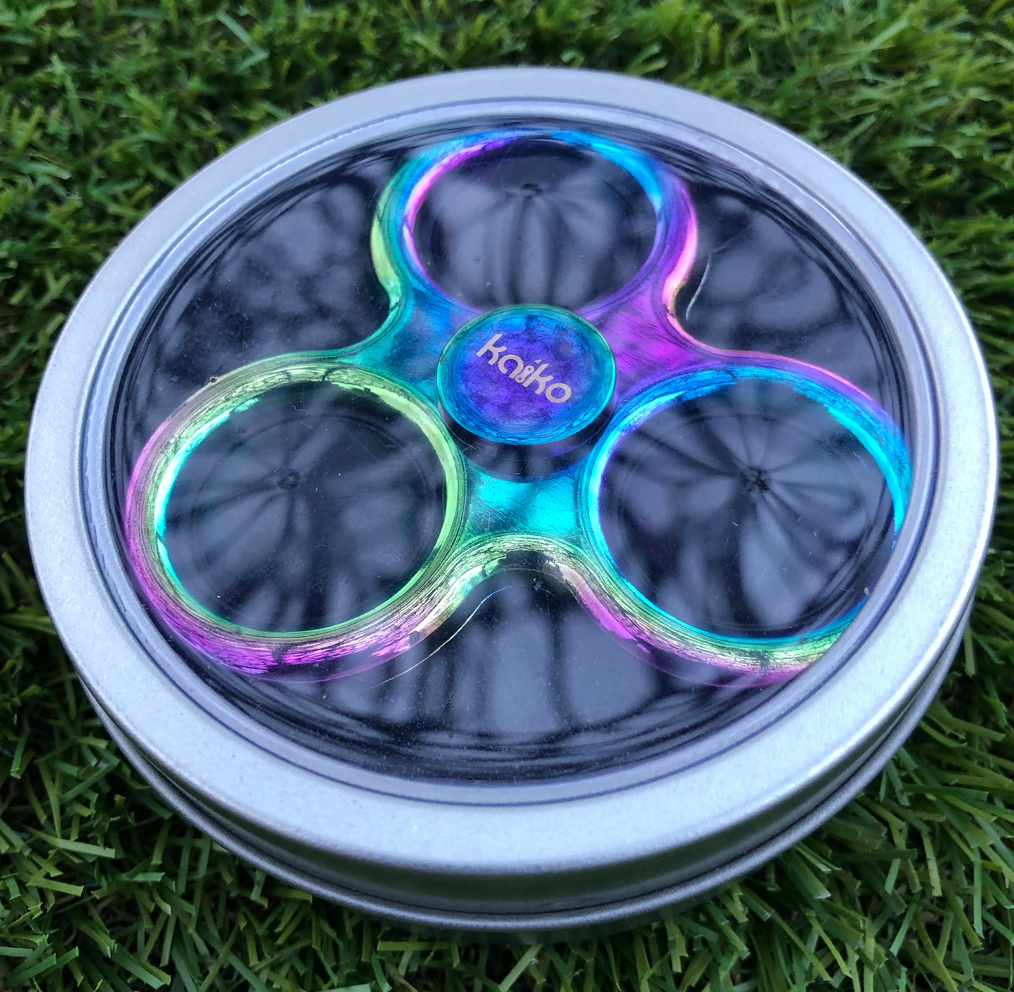 Oil Slick Pop It Metal Spinner