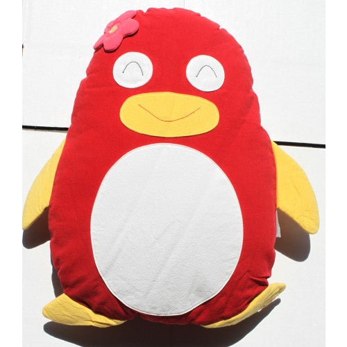 Penguin Cuddling Sensory Cushion Red