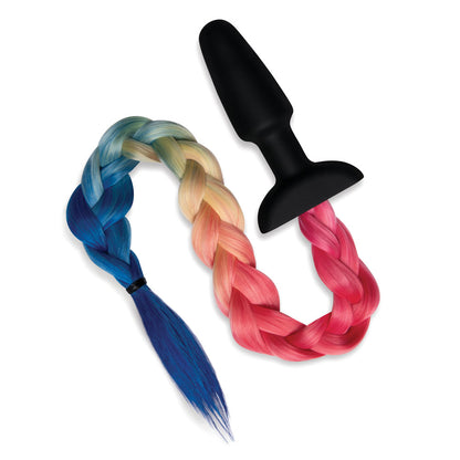 WhipSmart Furry Tales Silicone Rainbow Tail Butt Plug and Claws