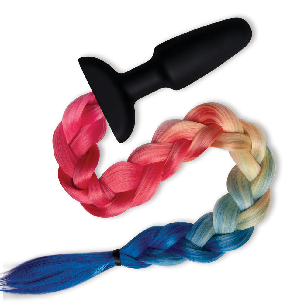 WhipSmart Furry Tales Silicone Rainbow Tail Butt Plug and Claws