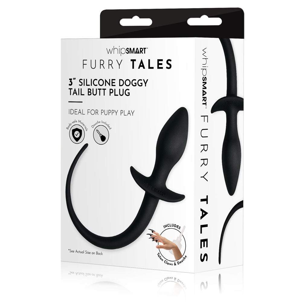 WhipSmart Furry Tales 3'' Silicone Doggy Tail Butt Plug & Claws