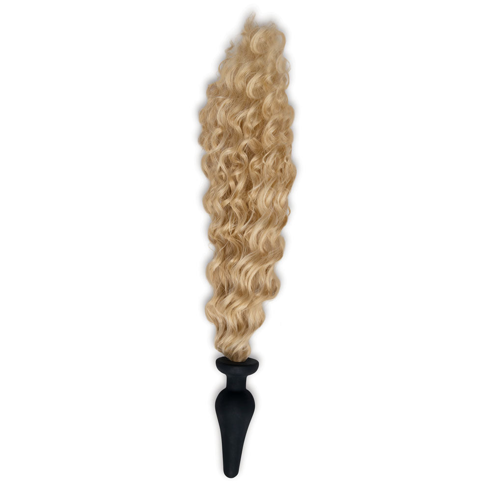 WhipSmart Furry Tails 4 Inch Silicone Pony Tail Butt Plug and Claws - Blonde